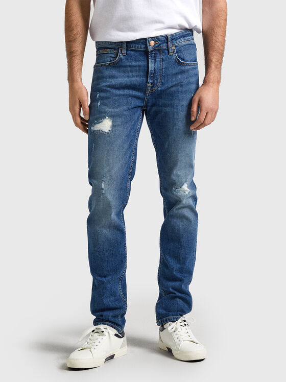 Blugi slim cu rupturi accentuate - 1