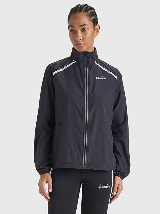 Black sports windproof jacket - 1
