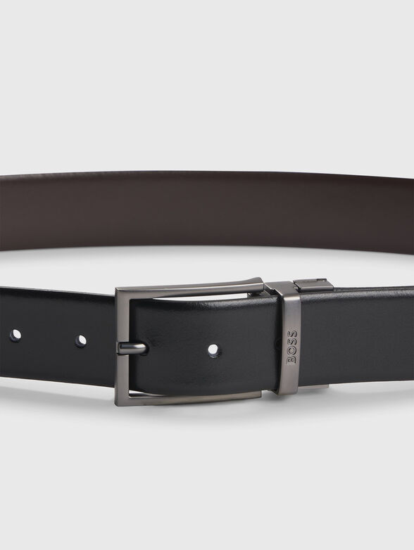 Leather belt with logo - 4