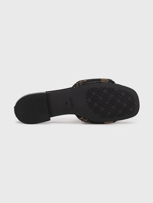 ASTRA 25 black slippers with appliqued beads - 5