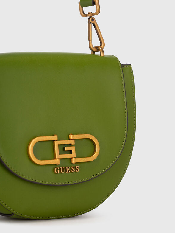 Black crossbody bag with metal logo accent - 5