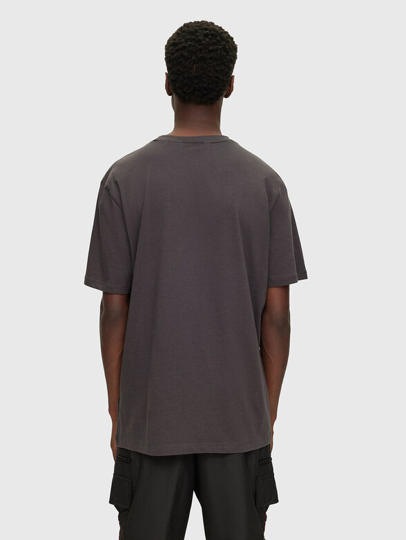 Cotton T-shirt with art print and logo - 3
