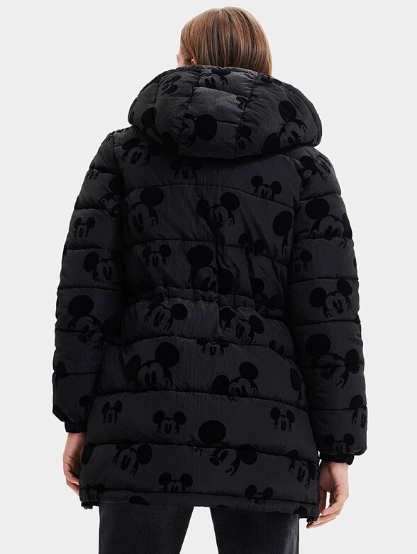Padded jacket with Mickey Mouse print velvet - 2