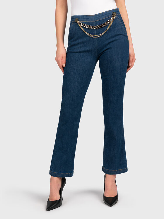 Jeans with wide legs and metal details - 1