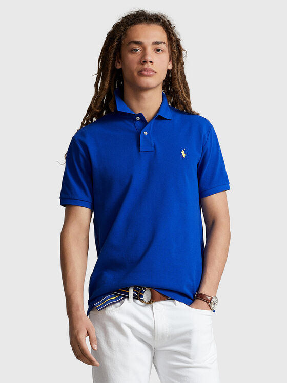 Contrast-logo Polo Shirt in blue - 1