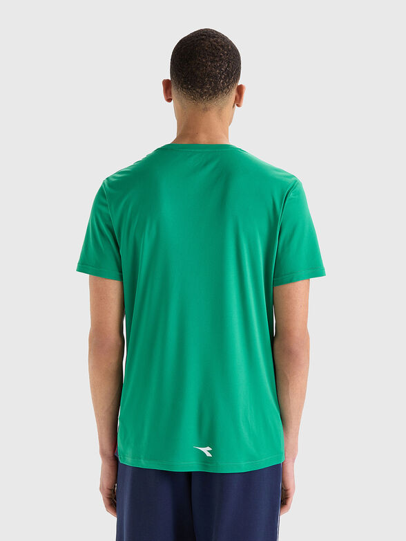Green T-shirt with logo inscription - 2