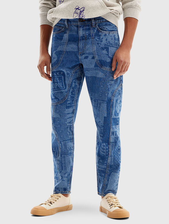 Jeans with artistic print - 1