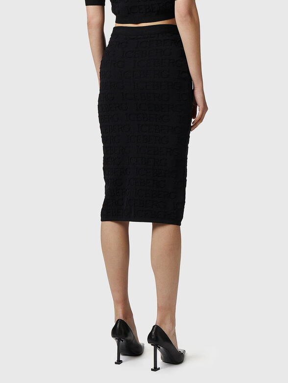 Knitted midi skirt with logo accent - 2