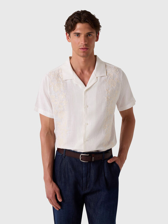 Shirt with floral embroidery - 1