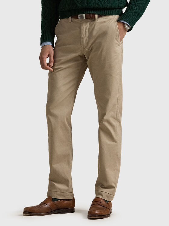 Pantaloni drepți bej - 1