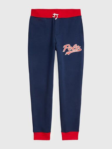 Sports pants with logo print and laces - 4