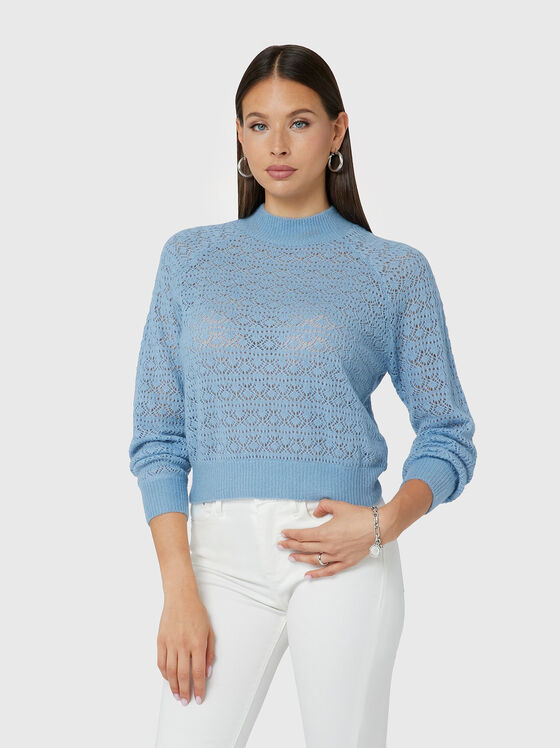 Pulover albastru tricotat KENSLEY - 1