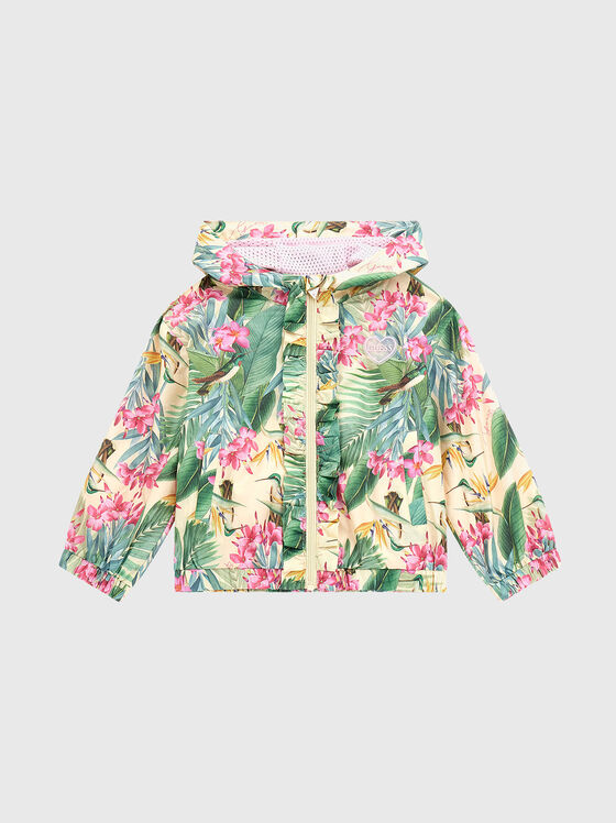 Windproof jacket with a tropical print - 1