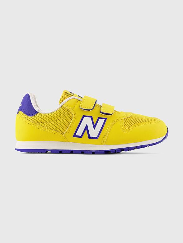 500 yellow sports shoes with logo detail - 1