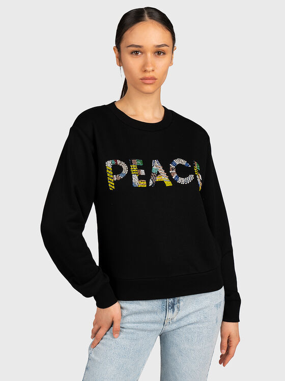PEACE sweatshirt with rhinestones - 1