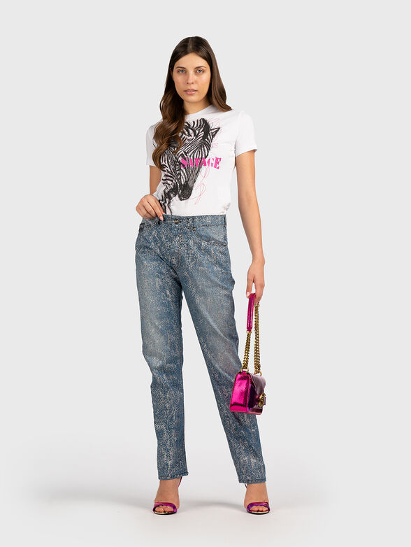White T-shirt with contrast print - 2