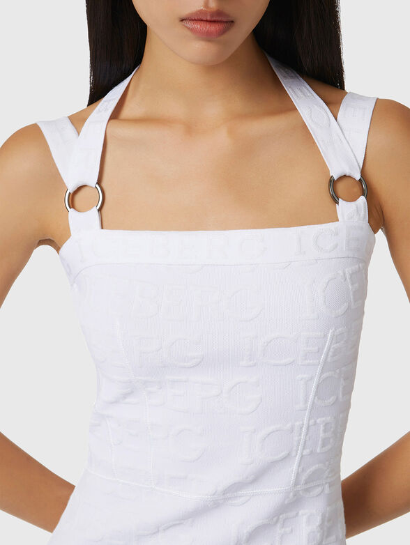 Knitted midi dress with logo accent - 4