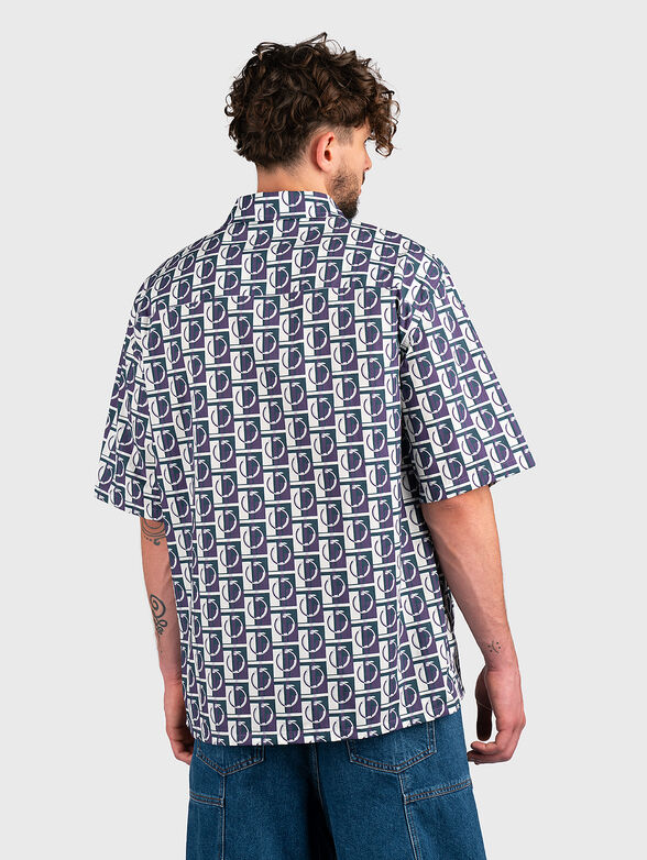 Cotton shirt with monogram logo print - 3