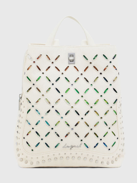 White backpack with perforations - 1