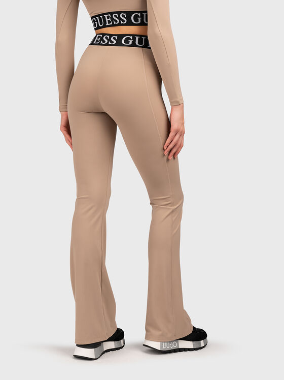 Beige sports trousers with logo details - 2