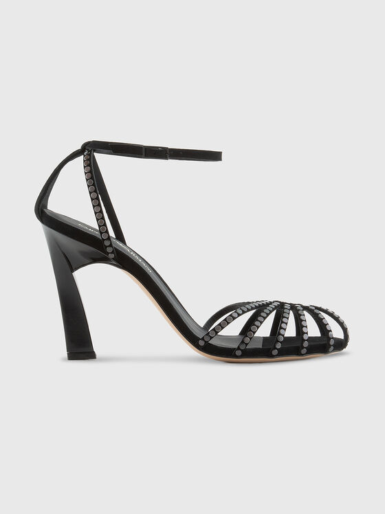 Heeled sandals with eyelets - 1