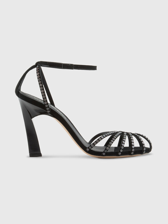 Heeled sandals with eyelets - 1