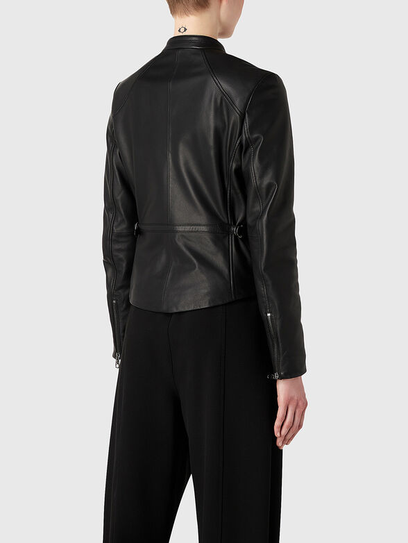 Biker jacket with leather details - 2