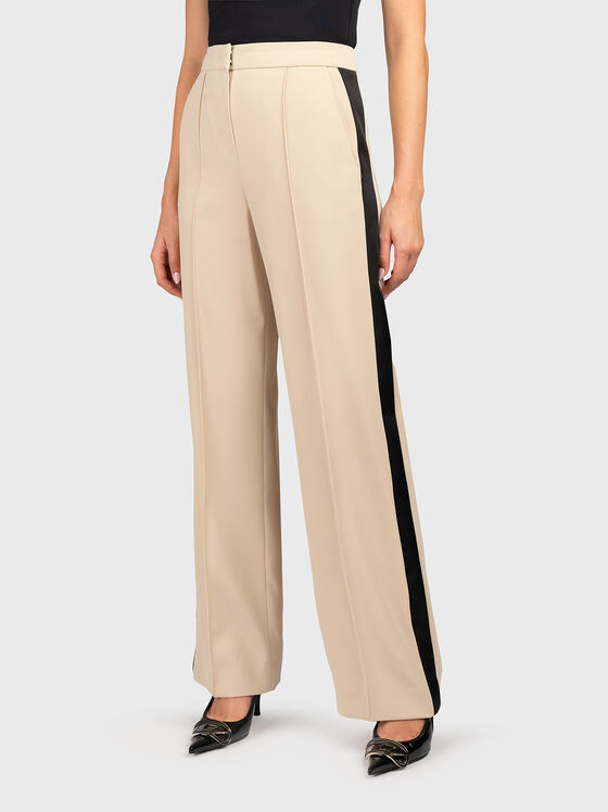 Pantaloni bej cu margine - 1