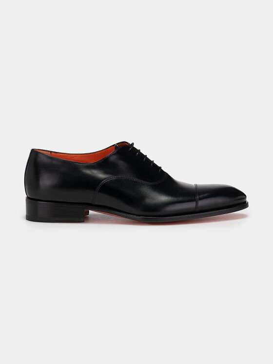 Leather Oxford shoes in black color - 1