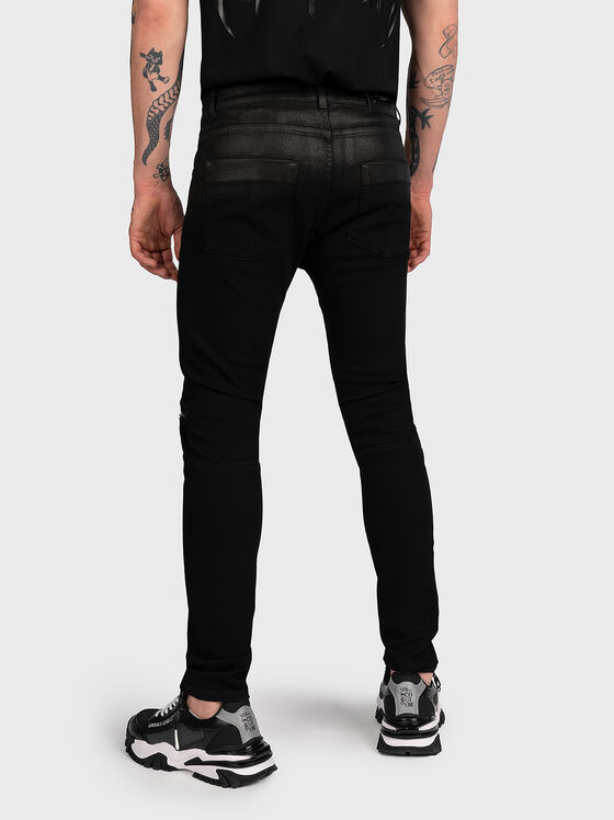Blugi skinny negri cu fermoare - 2