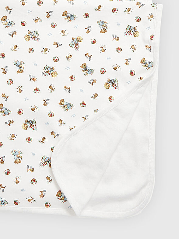 Cotton blanket with accented print - 2