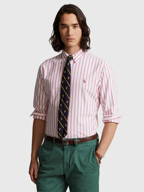Cotton shirt with striped pattern - 1