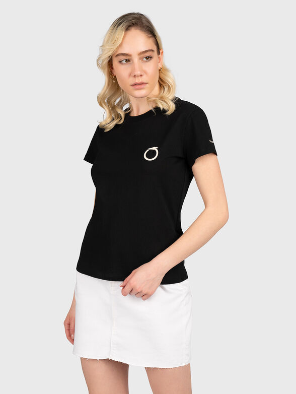 Black T-shirt with logo accent - 1