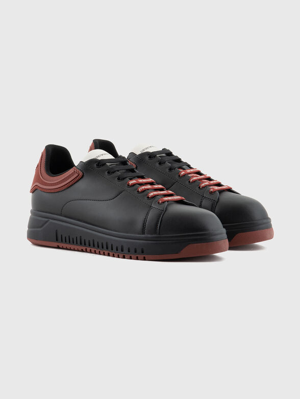 Leather sneakers with logo - 2
