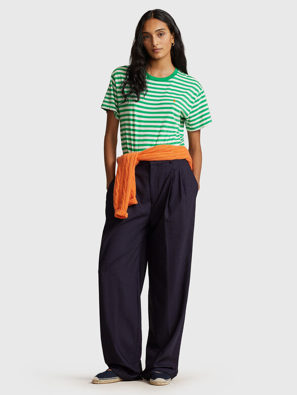 Striped T-shirt with logo accent  - 2