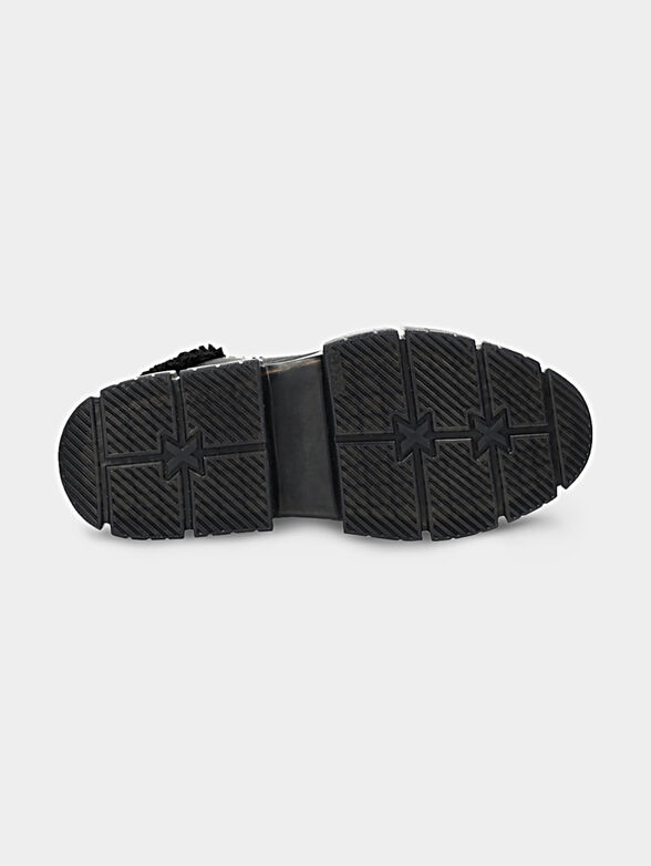 KEYLA black leather blend ankle boots - 5