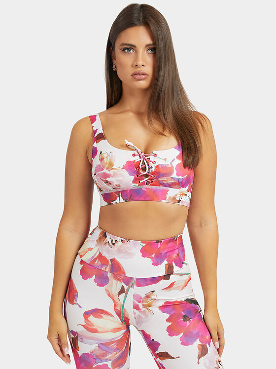 CORINE sports bustier with floral print - 1