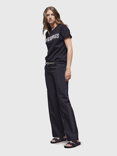 T-shirt with logo of rhinestones - 5