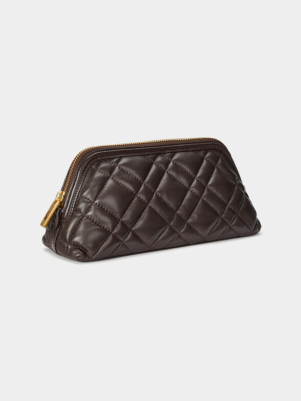 Brown pouch with quilted effect - 3