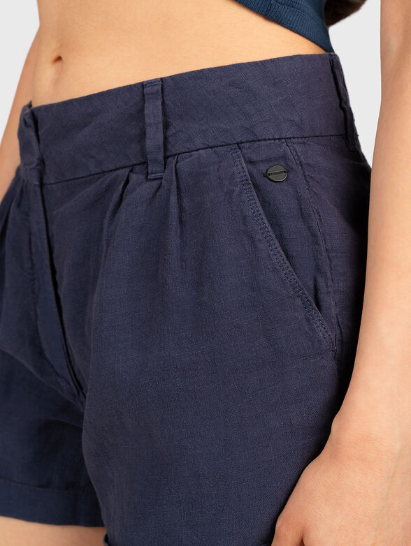 STUDIOS navy linen shorts - 3