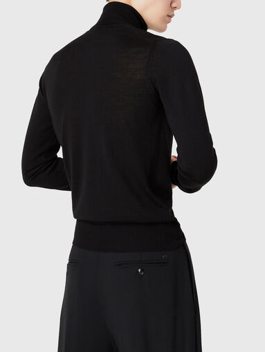 Wool sweater with polo collar - 3