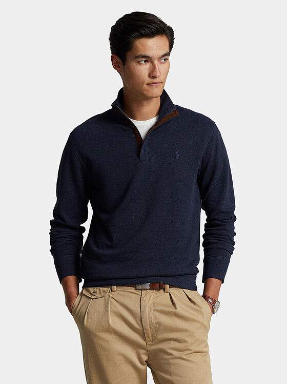 Dark blue turtleneck sweater and zip - 1