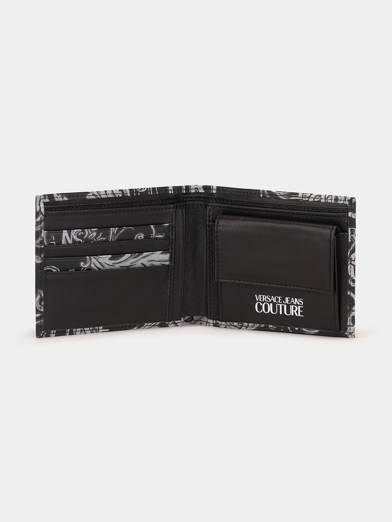 Leather wallet with logo motifs - 3