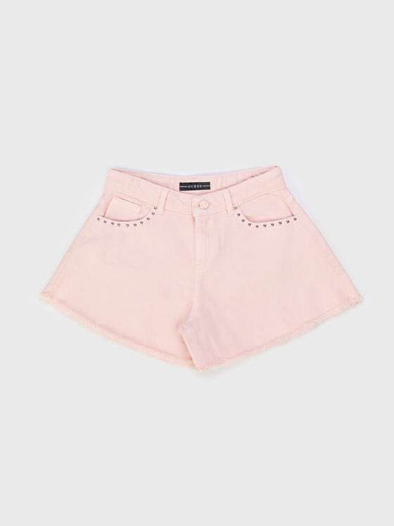 Pink denim shorts  - 1