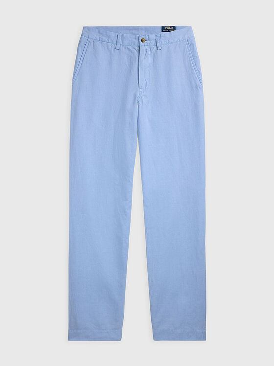 Pantaloni chino din in și bumbac - 1