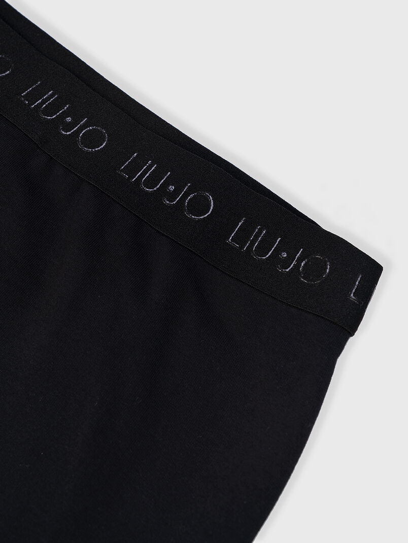 Black cotton blend skirt with logo accent - 3