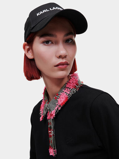 Polo shirt with bouclé detail - 5