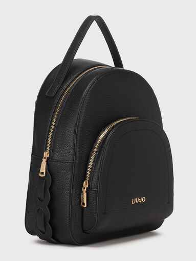 Black backpack with logo element - 5