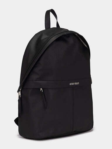 Black eco leather backpack - 3