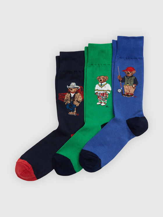Set of three pairs of socks with Polo Bear accent - 1